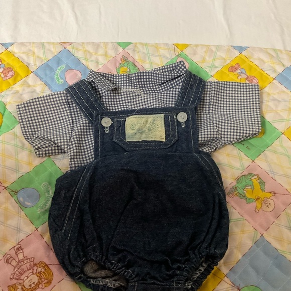 Vintage Cabbage Patch Kid Boy Denim Romper & Matching Shirt-Made In Korea